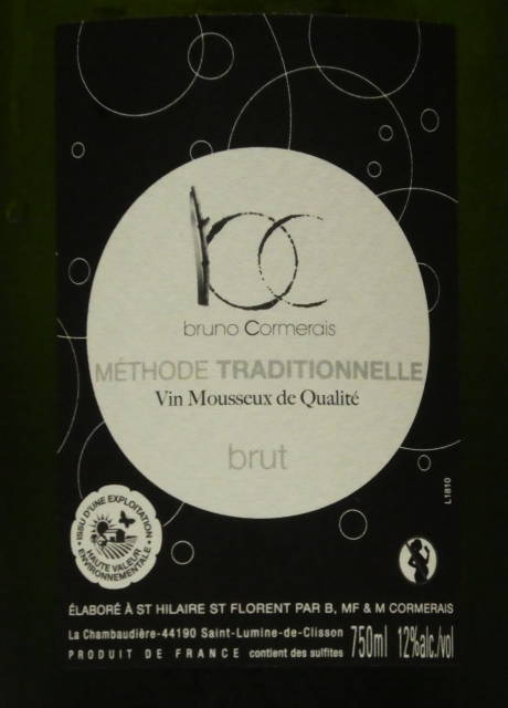 Vin Mousseux Methode Traditionnelle Brut Bruno Cormerais S.A.